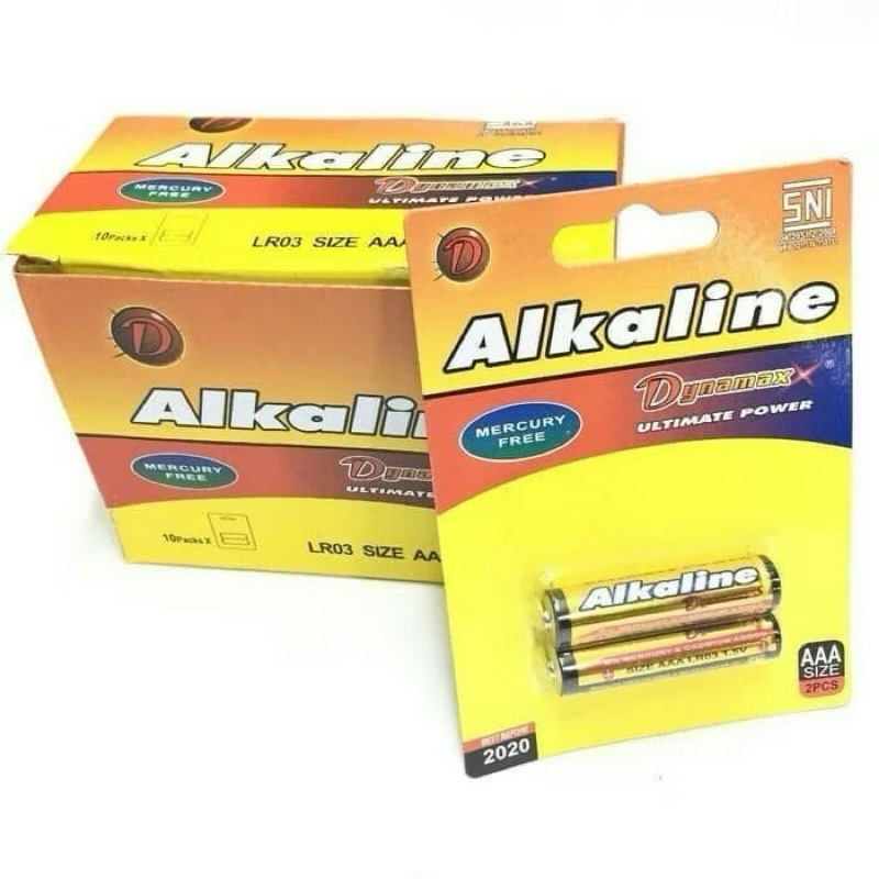 Baterai ALKALINE dynamax AA | Batu Alakaline AAA | Baterai Jam Dinding Remot TV