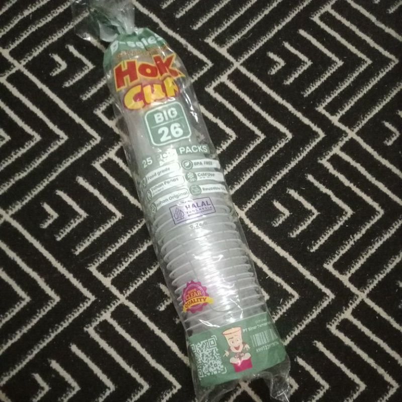 Gelas Plastik Hok Cup Big 26 Oz / Gelas Cup Datar Plastik Es Teh Es Cendol Es Jeruk Es Campur Prakti