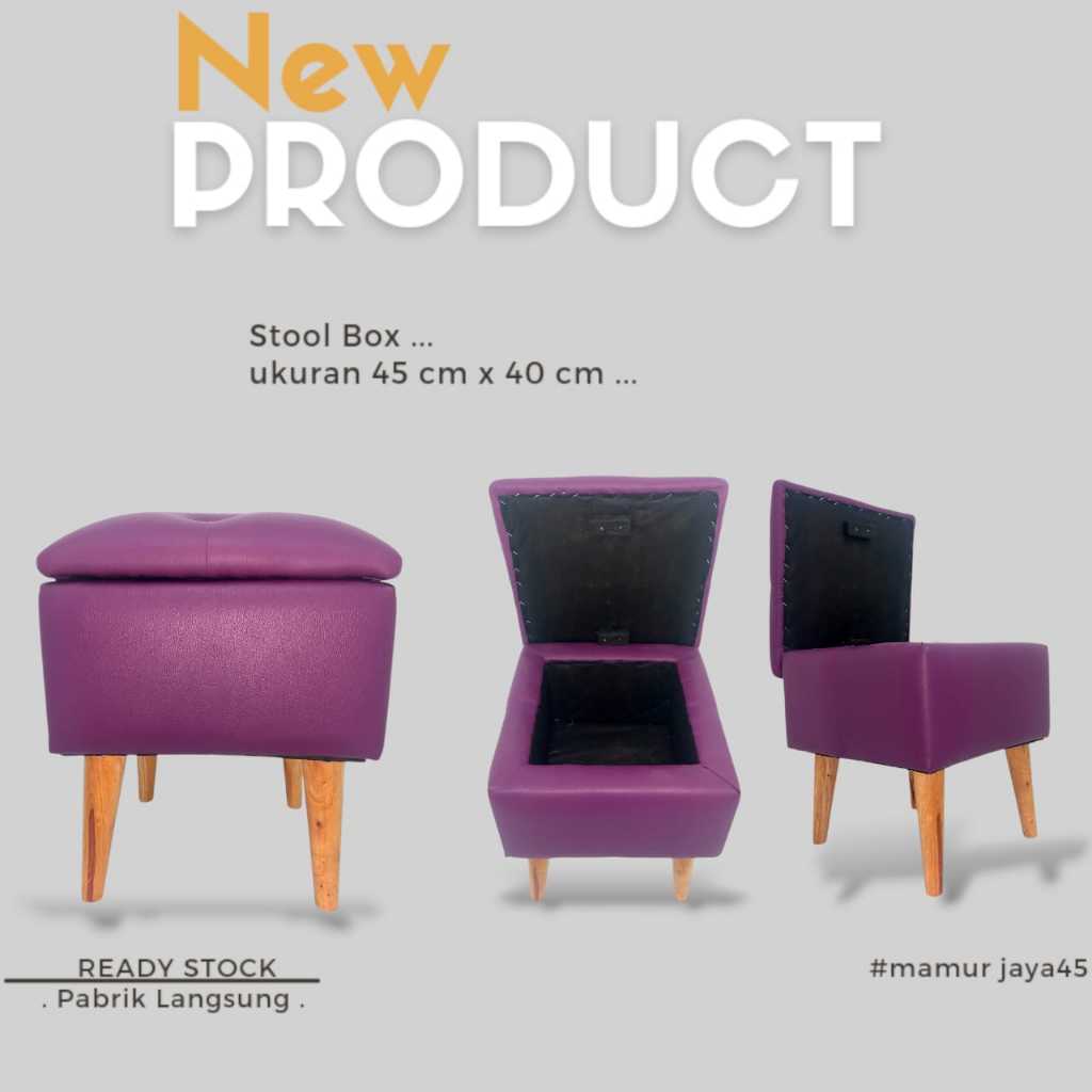 PROMO  STOOL PUFF STORAGE / Stool Kotak ada box nya 45 cm