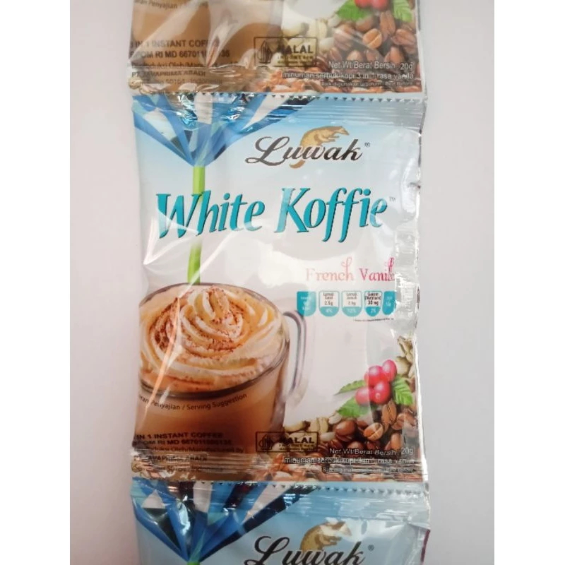 

Luwak White Koffie FRENCH VANILLA Kopi Sachet Instant Coffee 10x20 gr