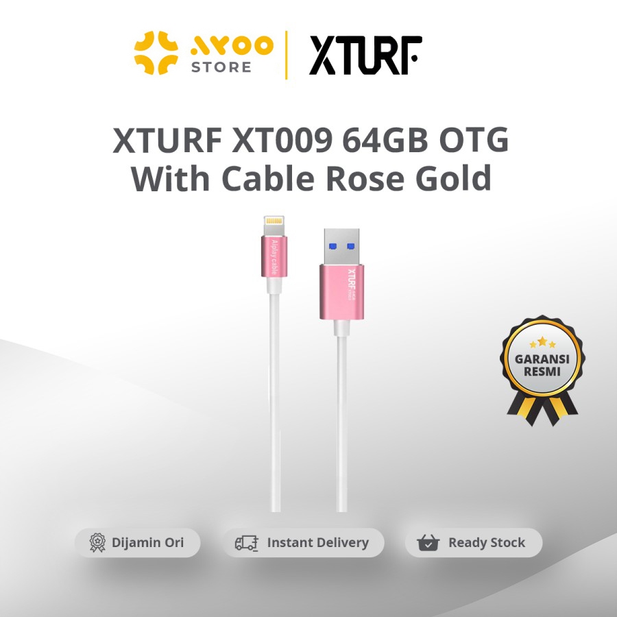 XTURF XT009 64G OTG W/Cable Rose Gold (XT-009-64GB-ROSEG)