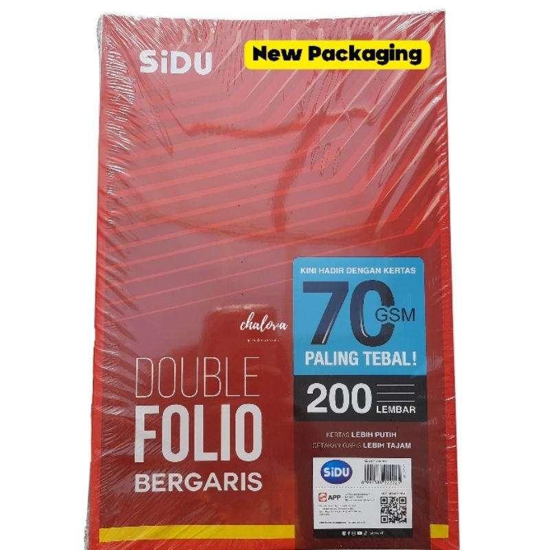 

[PAK] SIDU DOUBLE FOLIO 200 LEMBAR / DOUBLE FOLIO / KERTAS FOLIO RIF SIDU 200 F4 70 GSM