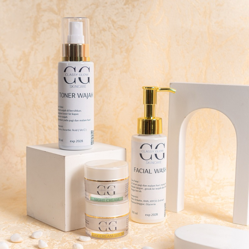 paket 4 CLASSY GLOW, pembersih wajah brightening