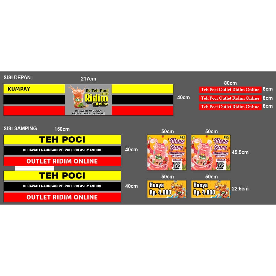 

Custom Stiker UV Ridim 1 paket sesuai gambar