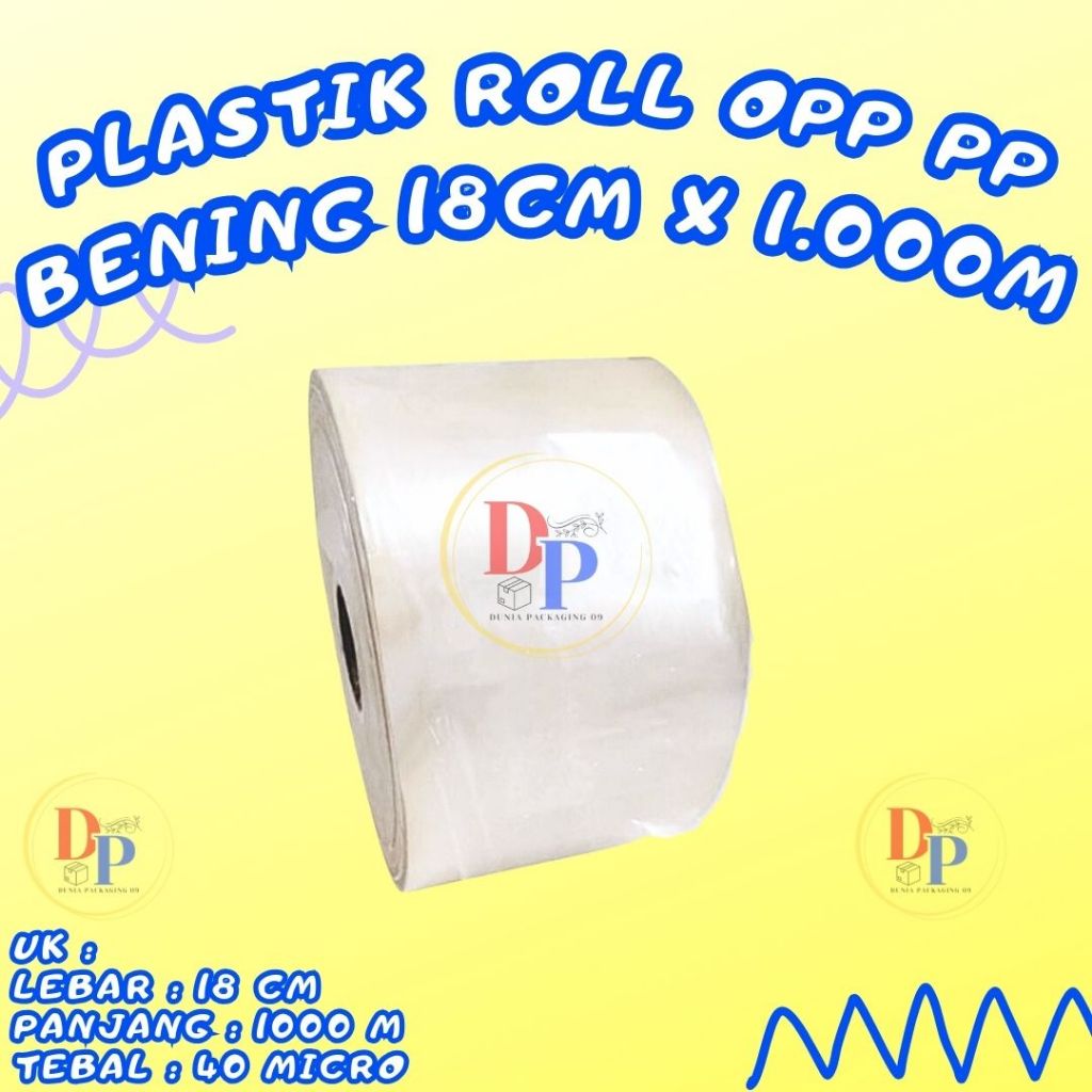 Plastik Roll OPP PP Polos/ Plastik kemasan sachet renteng/ 18cm x 1000m
