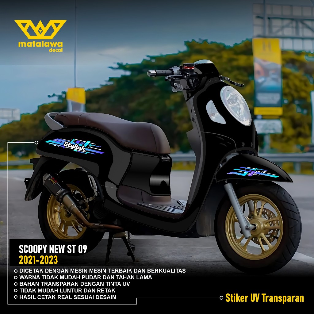 Stiker Striping Transparan UV Motor SCOOPY 2020 2021 2022 2023 2024 List Desain Stiker honda Keren S