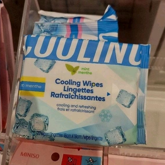 MINISO Cooling Wipes Mint Peach Tisu Basah Dingin