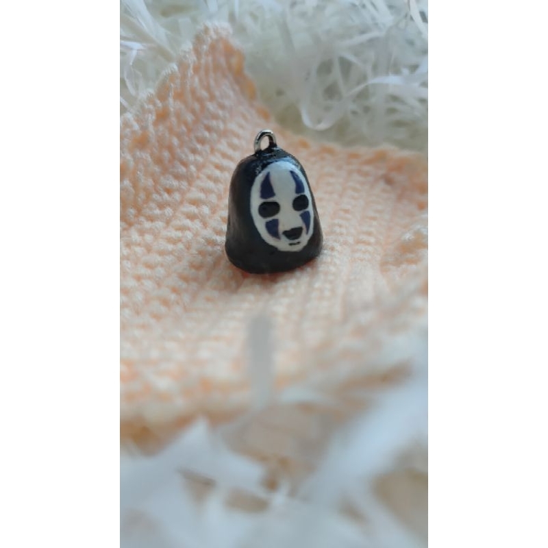 (CLAY) clay handmade GHIBLI'S NO FACE (Kaonashi) handphone strap (gantungan hape)