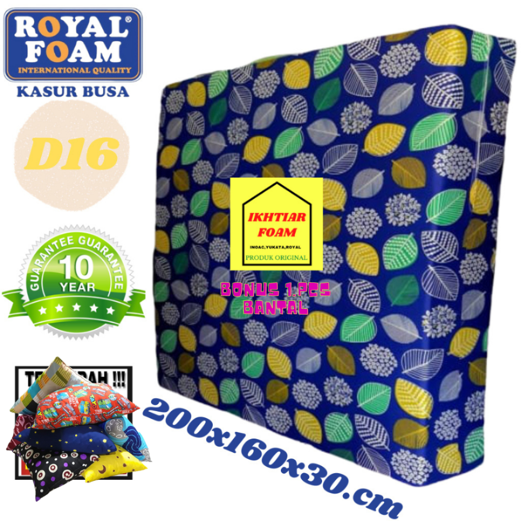 Kasur Busa Royal No 2 Tebal 30 cm Kasur Busa Royal Foam yellow D16  200X160X30 CM Garansi 10 Tahun