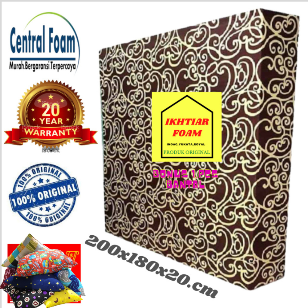 Kasur Busa central Foam no 1 Ukuran 200x180x20 cm Garansi 20 Tahun central foam kasur busa matras