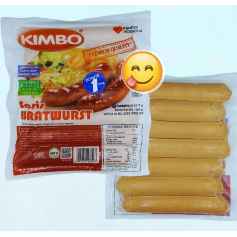 

Lauk Cemilan Sosis Kimbo Original Bratwurst Premium Besar Jumbo Panjang Isi 6 + bonus 1 Tinggal Goreng / Bakar Tidak Perlu Dikupas Bisa Untuk Horeca Oleh2 Hantaran Hadiah dll