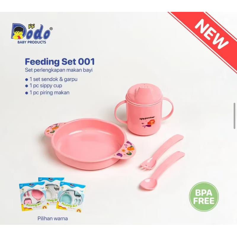 DODO DAC-074 Feeding Baby 001 Dan Feeding Set Baby 002 I Gift Set 5in1 Peralatan Makan Bayi Set / Ka