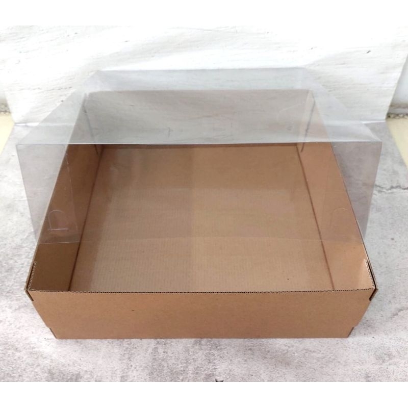 

Dus Kue Tutup mika 25 x 25 x 10 cm Polos Marmer Cake Box Corrugated Full Mika Kotak Pudding
