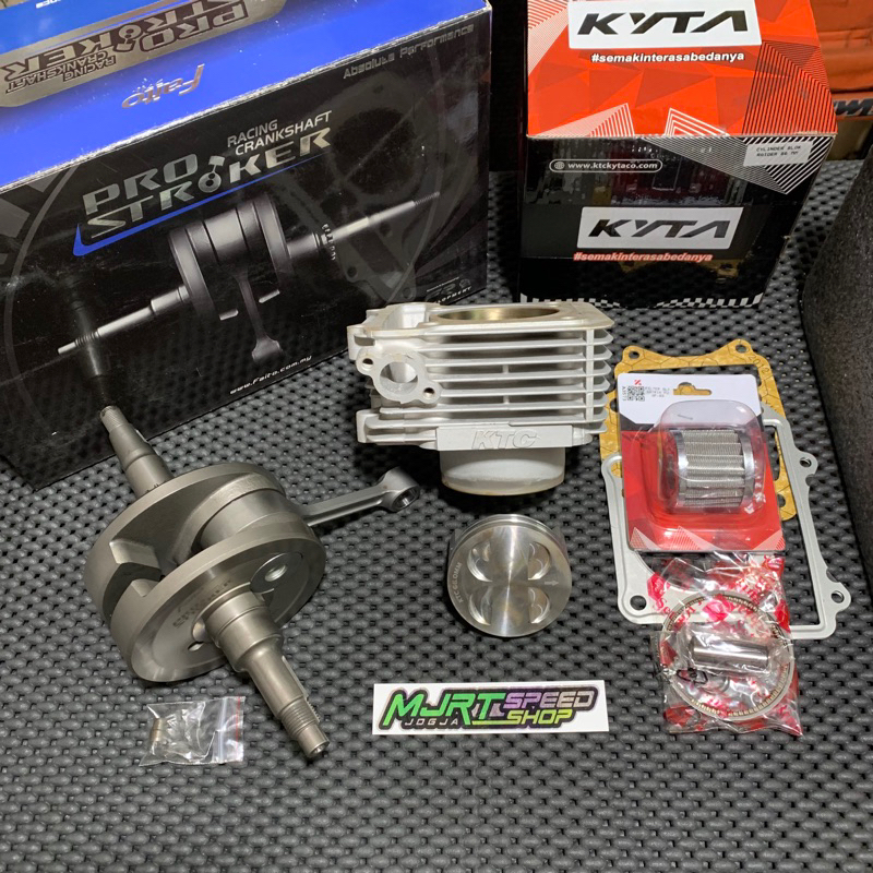 PAKET BORE UP STROKE UP SATRIA FU 200CC KRUK AS FAITO DAN BLOK KTC CERAMIC PISTON FORGING.