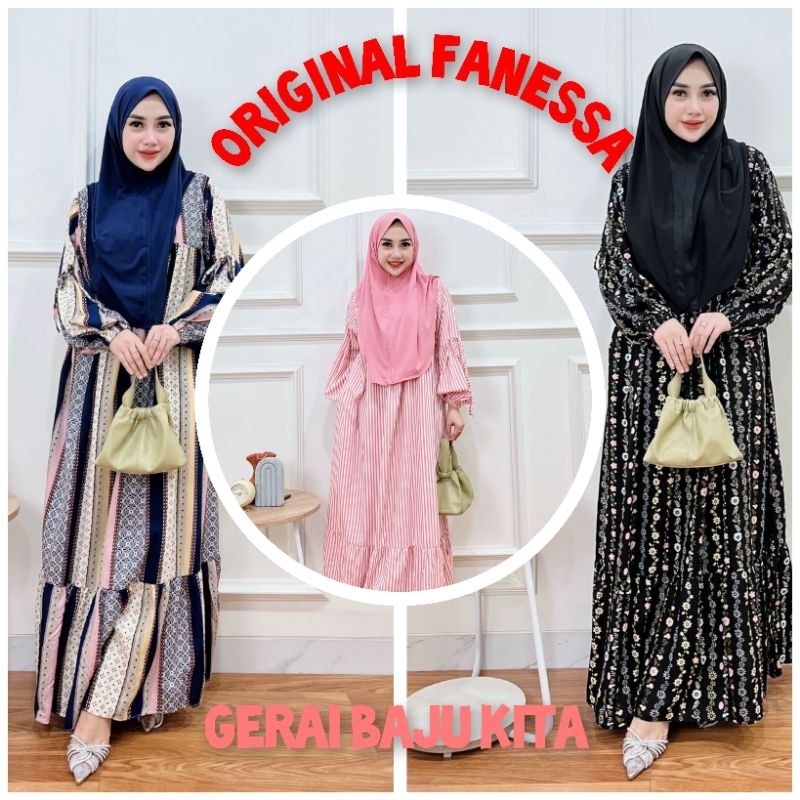 SET HIJAB FANESSA/GAMIS SET KEKINIAN/GAMIS SULTAN/GAMIS GEMES/BAJU MUSLIM WANITA/LONG DRESS MUSLIMAH