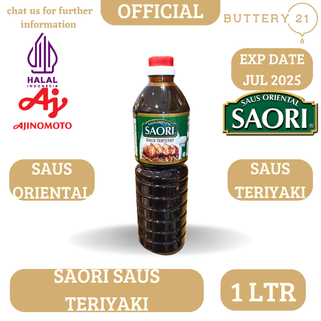 

SAORI SAUS TERIYAKI 1 LTR/SAUS ORIENTAL/SAUR TERIYAKI BOTOL/BUMBU DAPUR