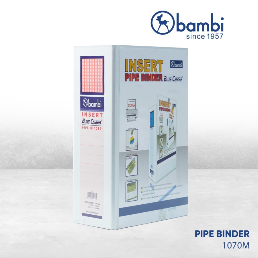 

Ordner Insert Pipe Binder With Full Spine 4 Colour Labels+Mika FC 100mm #1070 M KING JIM ( DIJUAL PER PCS )