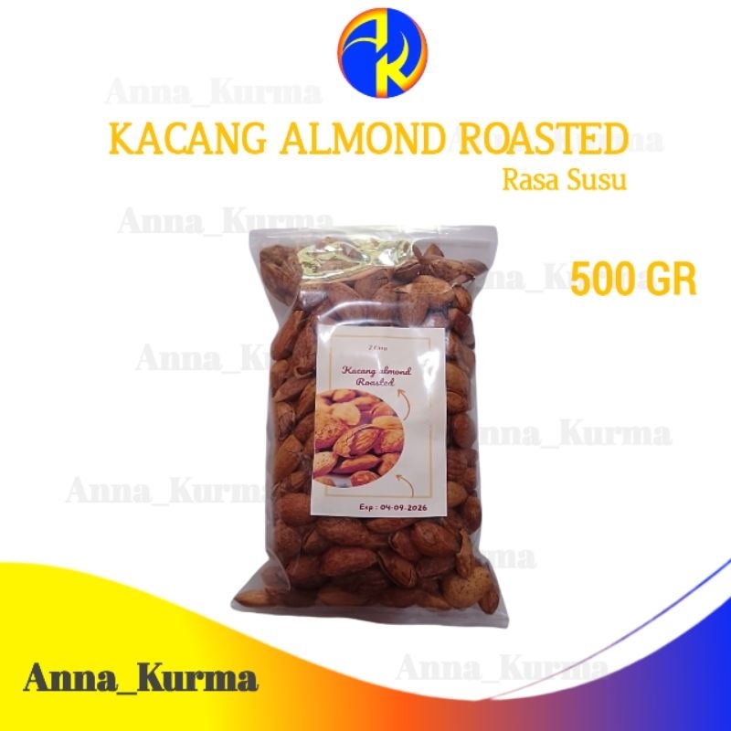 

Kacang Almond Cangkang 500gr Roasted Panggang Susu