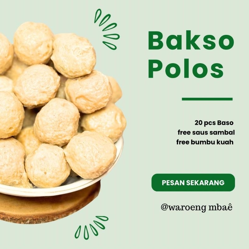 

Bakso Sapi Polos Sedang Isi 20 Butir, Homemade tidak menggunakan bahan berbahaya, halal, kenyal.