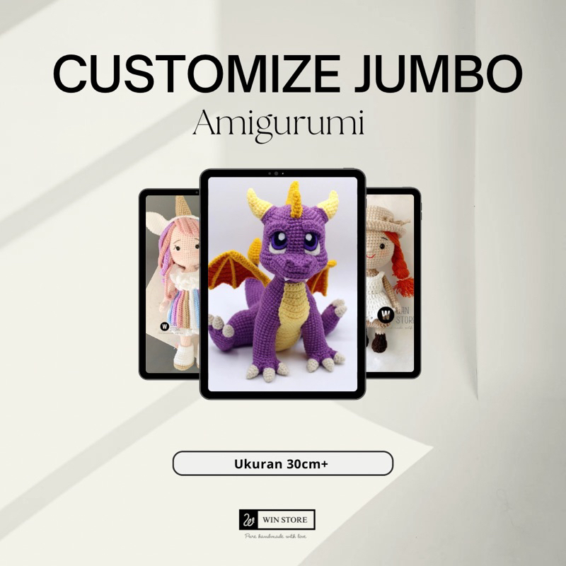 NETCHIGURUMI Custom Jumbo Amigurumi Boneka rajut