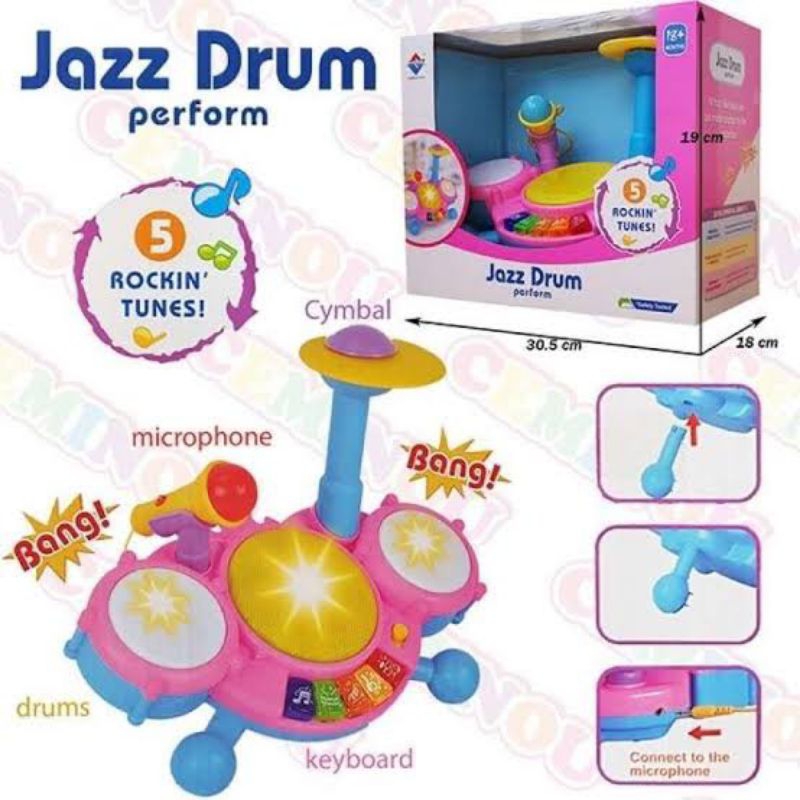 MAINAN ANAK ELECTRIC DRUM JAZZ 2837c Frozen