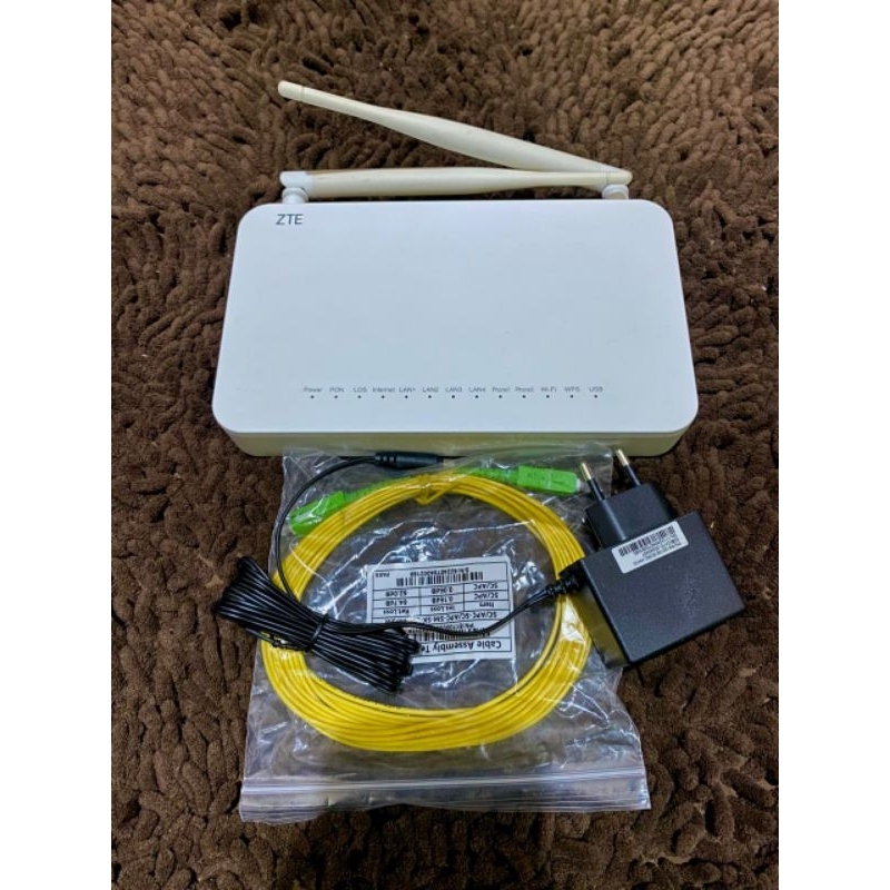 ZTE F609 V3 Port Hijau unit + adaptor + padcore