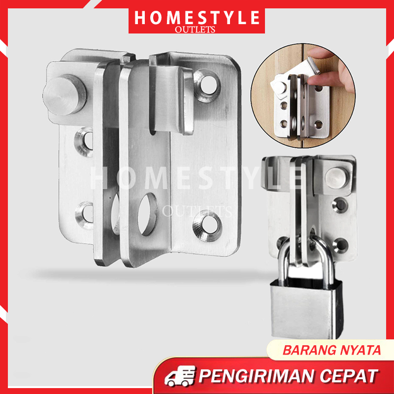 Grendel Pintu Sliding Geser Mini Stainless Slot Kunci Pintu Dorong Grendel Slot pintu Geser