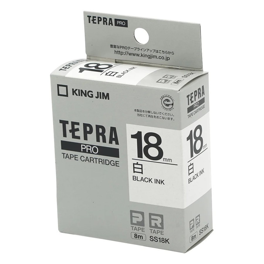 

King Jim SS18K Tepra PRO Label Printer Tape-Cartridge 18mm, White