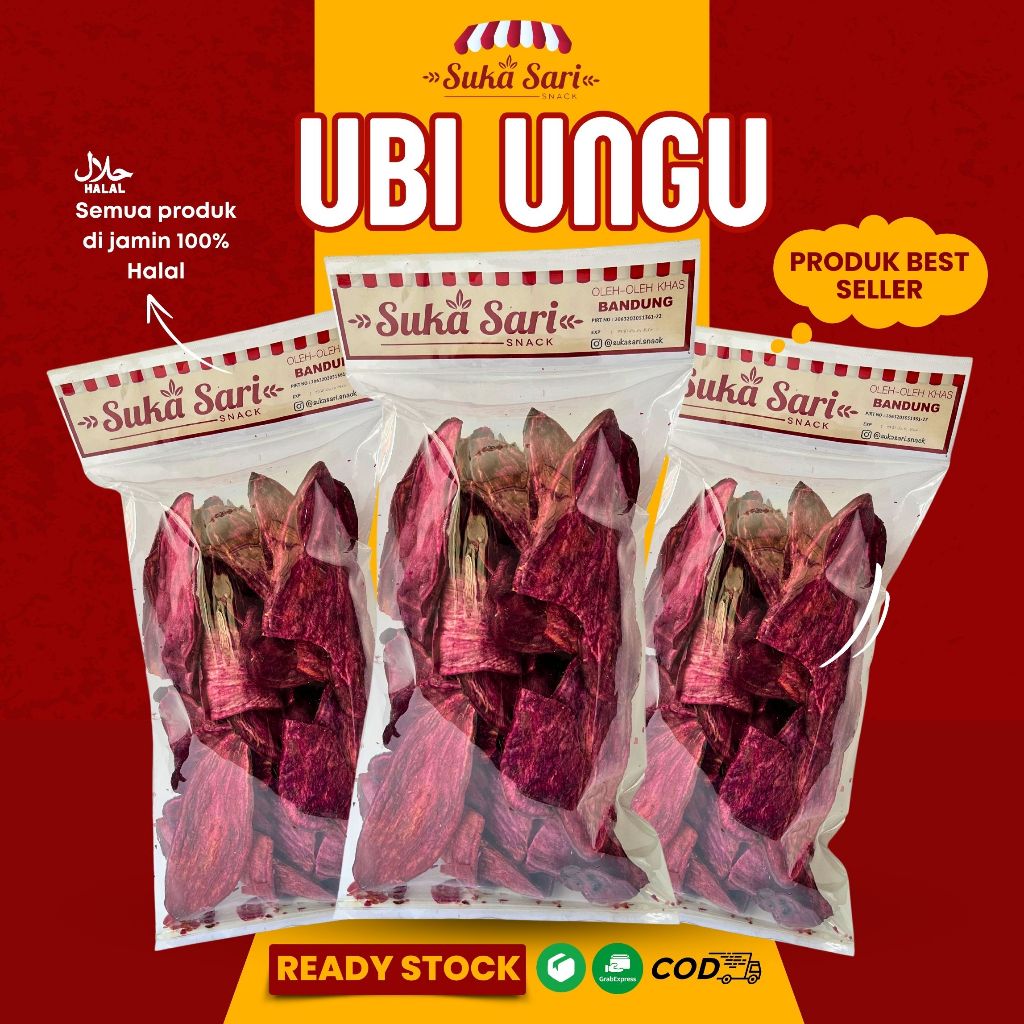 

Keripik Ubi Ungu Manis / Kripik Ubi Gandola / Ubi Wijen | Snack Cemilan Oleh-Oleh Bandung | Sukasari Snack