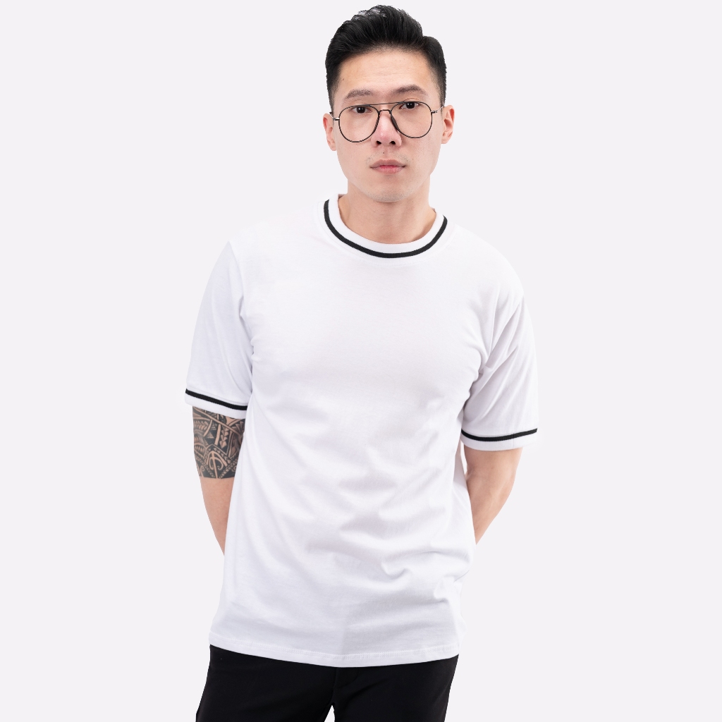 8210 D Kaos Pria Tshirt Oversize White Rip List