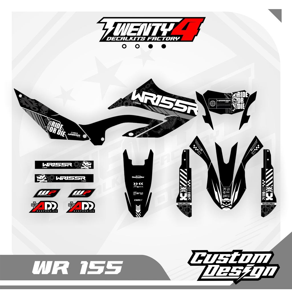 Decal Supermoto Black Design - Decal Wr 155 Supermoto Indonesia