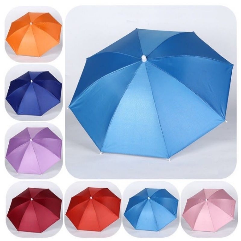 Payung Topi Besar Diameter 70Cm - Topi Payung Mancing Hiking Outdoor - Payung Kepala Besar