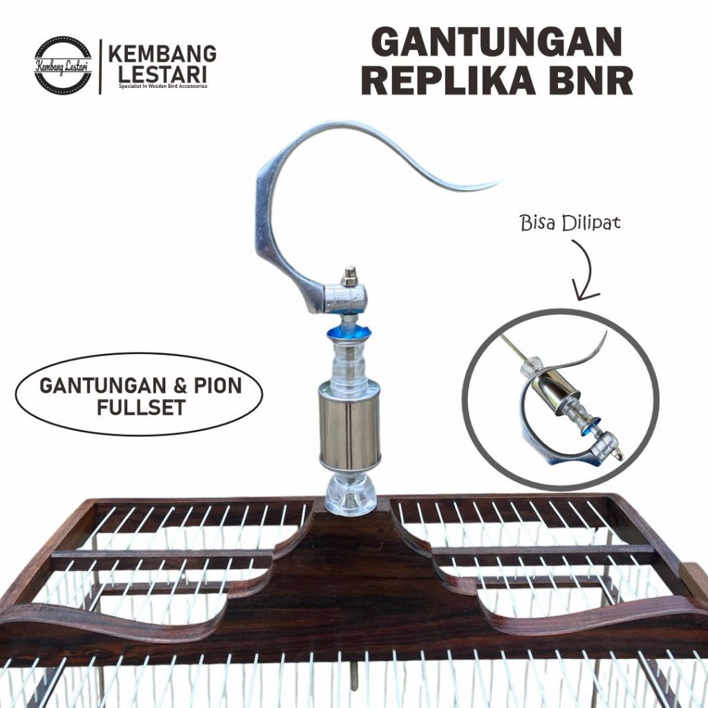 GANTUNGAN LIPAT REPLIKA BNR FULLSET PION TABUNG PENDEK SANGKAR KANDANG BURUNG MURAI KOTAK