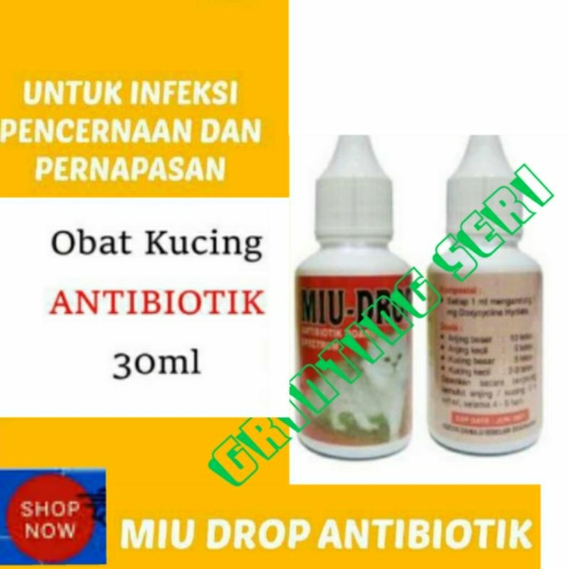 ANTIBIOTIK Obat penurun panas kucing MIU-DROPS 30ml  ampuh dan aman untuk kucing MIU Drop 30 ml - Ob