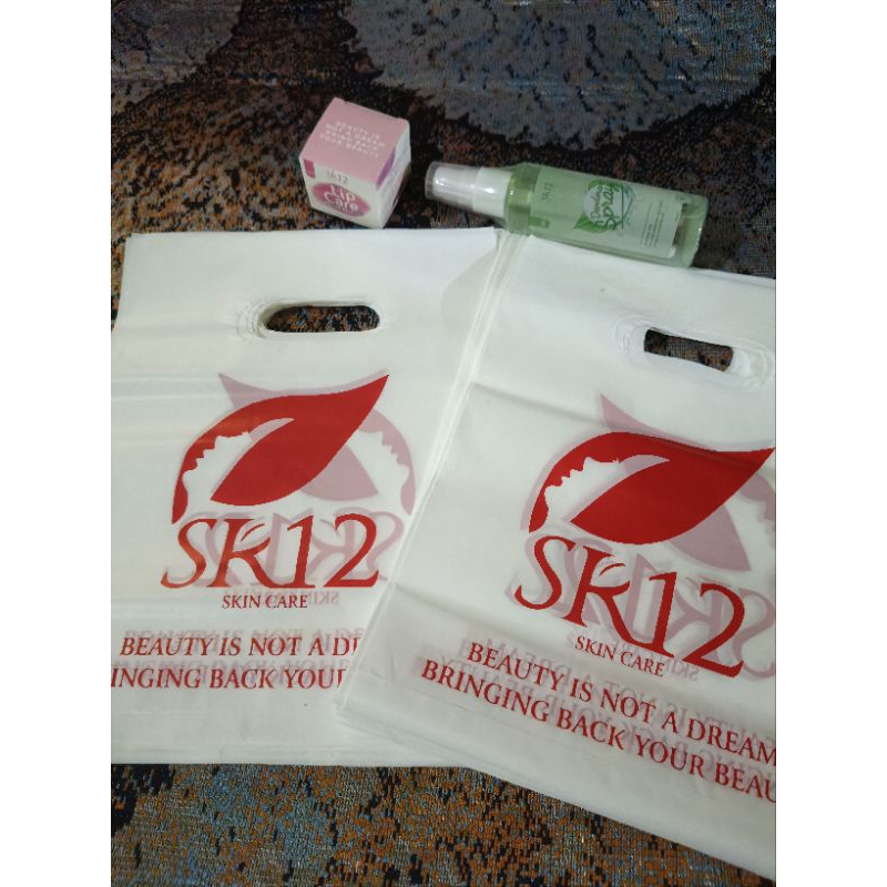 kantong plastik/kantong  kemasan untuk skin care cetak/sablon logo SR12 UK 17*22
