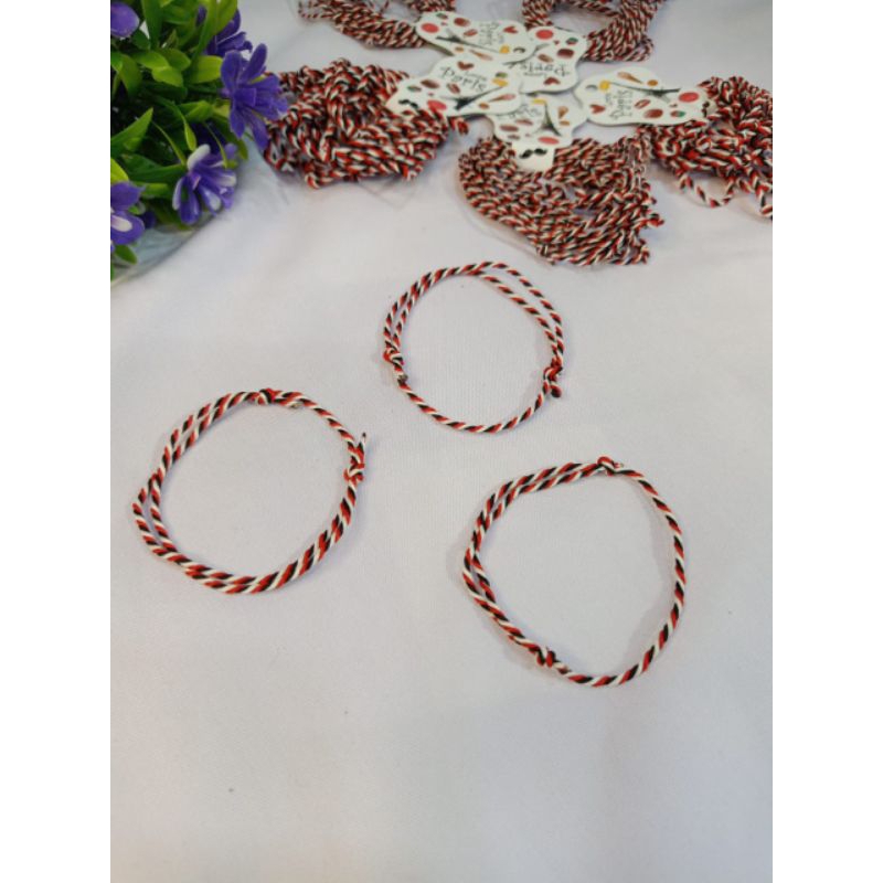 12 PCS GELANG TRIDATU BALI | GELANG SAWAN | GELANG TALI MERAH HITAM PUTIH