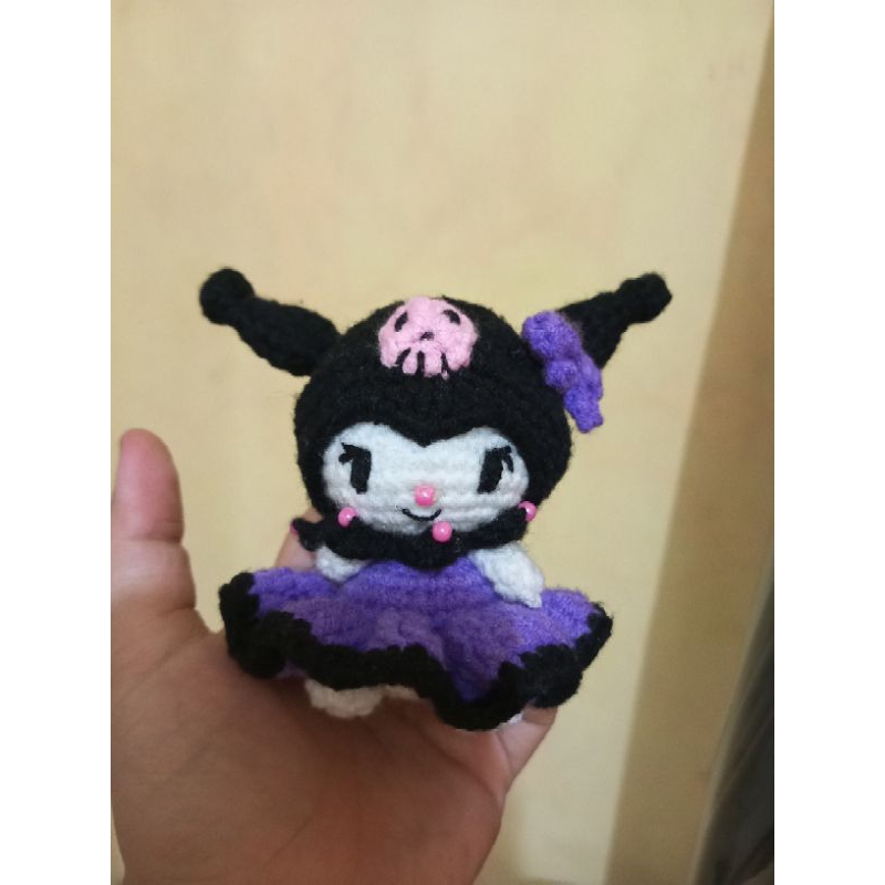 gantungan kunci boneka KUROMI rajut