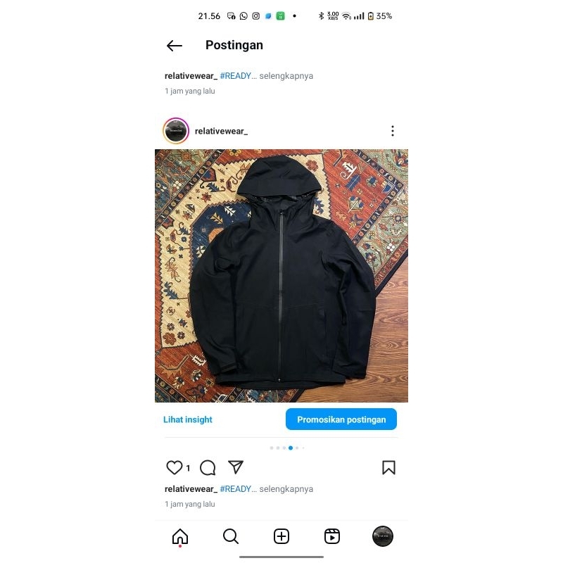 UNIQLO BLOCKTECH HITAM