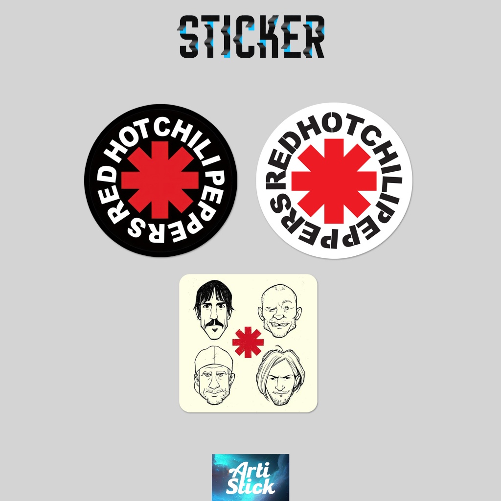 

(3 PCS) Sticker Pack Band Series RED HOT CHILI PEPPERS | Vinyl Laminasi anti air | ArtiStick Merch