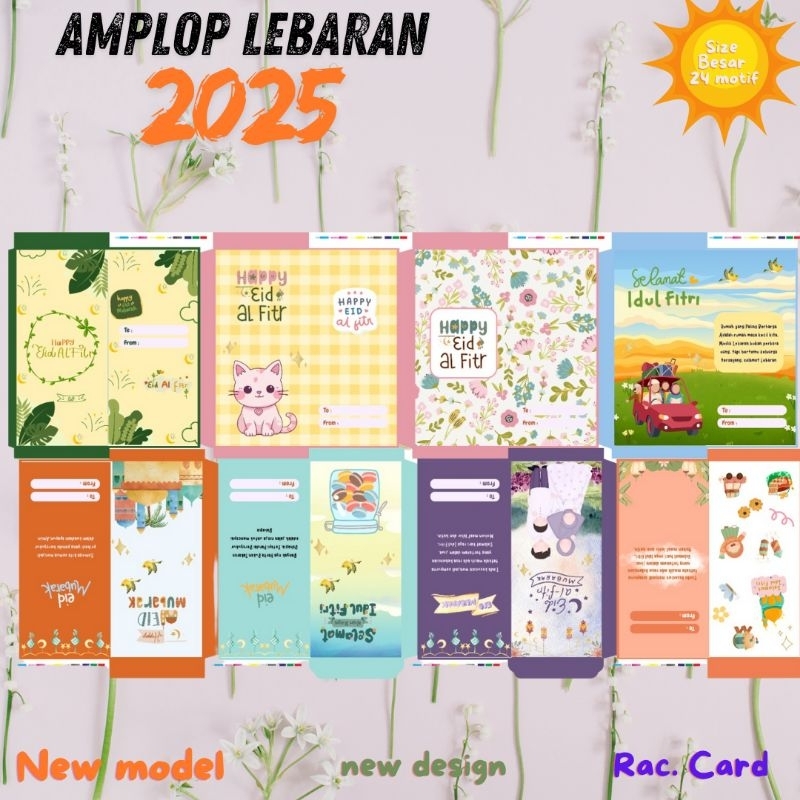 

(isi 1000 lembar ) amplop lebaran panjang uang tanpa lipat mix motif