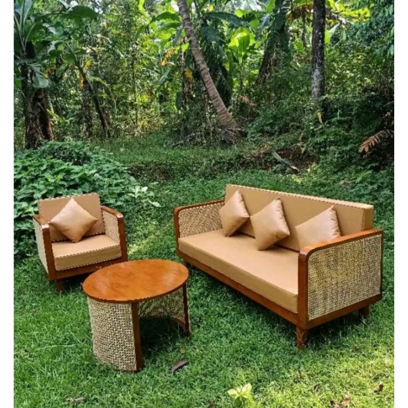 kursi tamu rotan minimalis busa modern