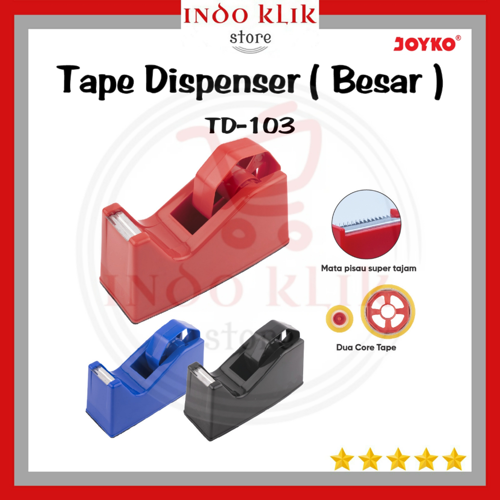 

Tape Dispenser Joyko TD 103 1 In / Tempat Potong Isolasi TD-103 / Cutter Pemotong Solatip 1/2 in