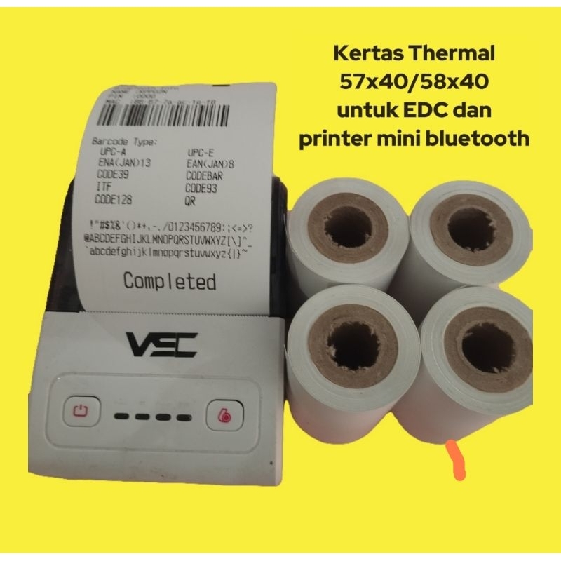 

kertas struk thermal murah 57x40mm/58x40mm paket 100 pcs ( 1 dus )