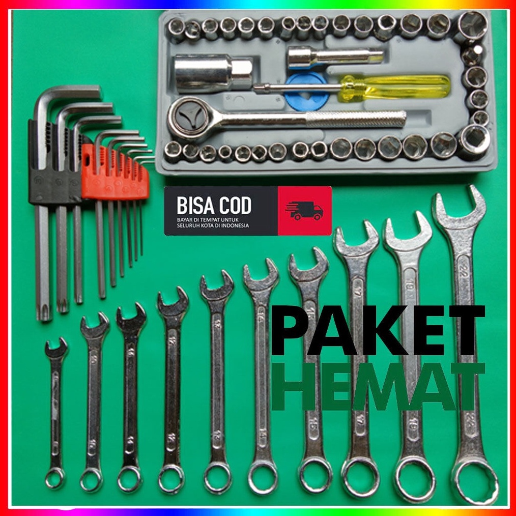 PAKET Kunci 1set lengkap Kunci sok set lengkap Kunci bengkel motor komplit Kunci shock 1 set lengkap
