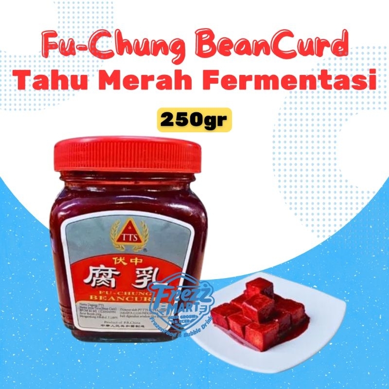 

Tahu Merah Fu Chung Beancurd TTS 250gr Wan Fang Tauju Huju Fermentasi Red Bean Curd Jar.