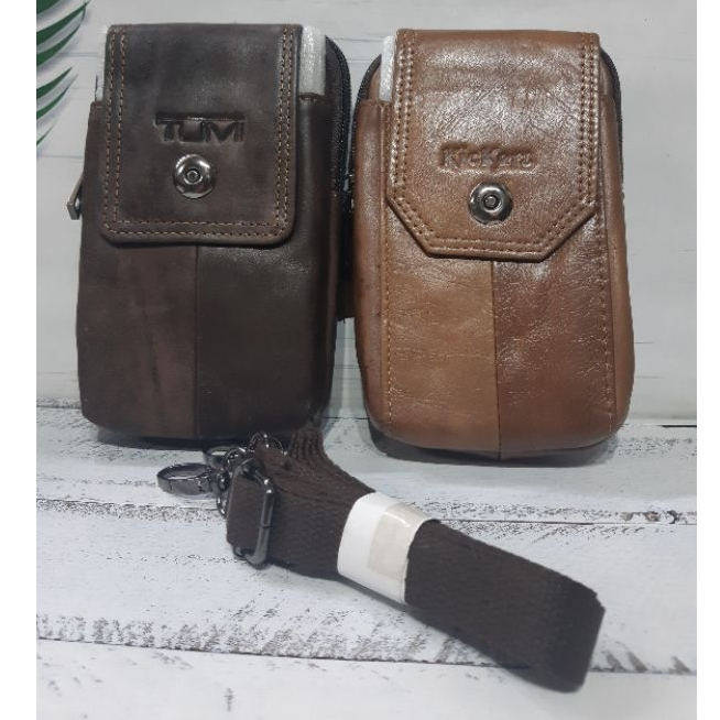 Tas Hp Pria - Dompet Hp Pinggang Bahan Kulit Asli