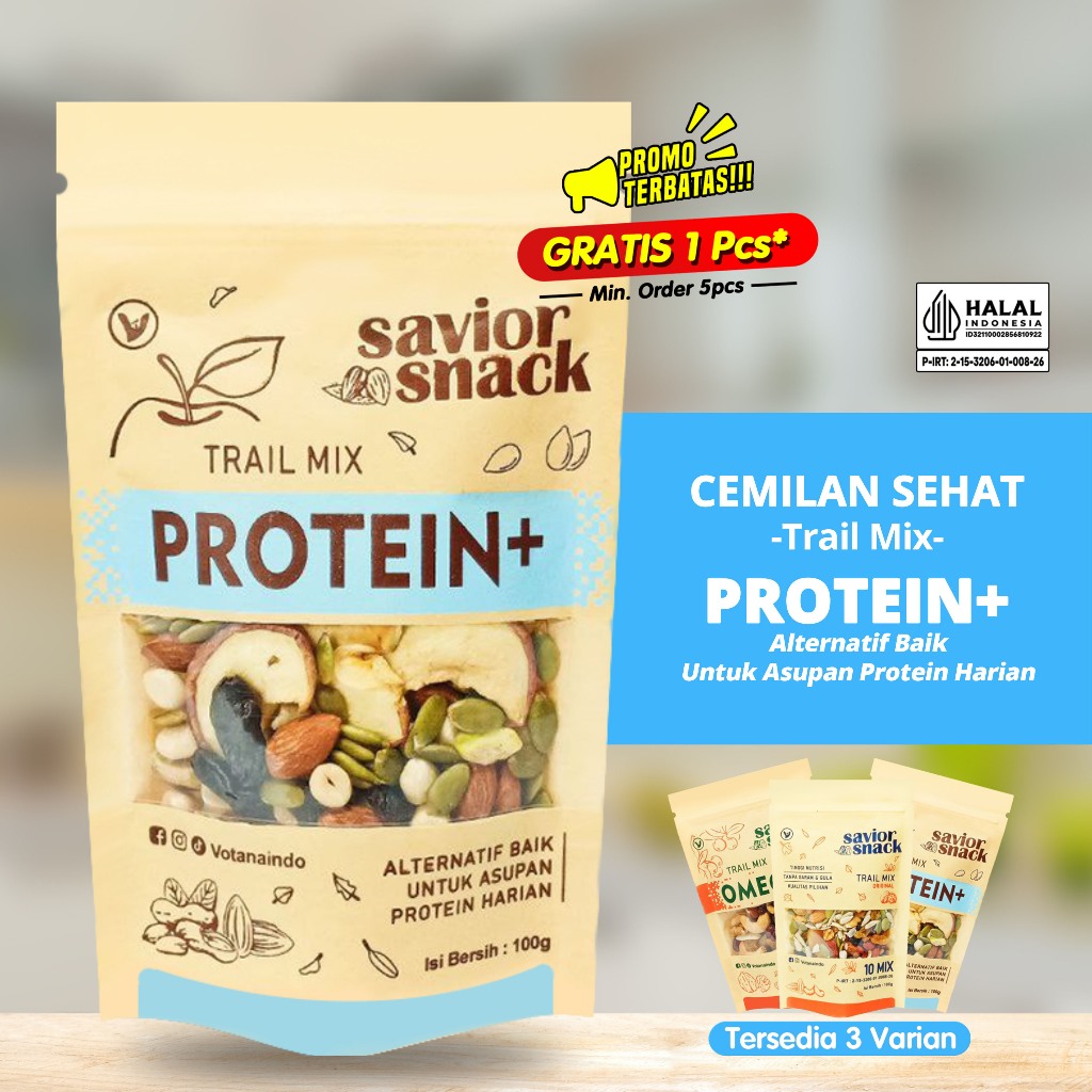 

Savior Snack | Trail Mix Protein+ | Cemilan Enak dan Murah Superfood Makanan Sehat Rendah Kalori