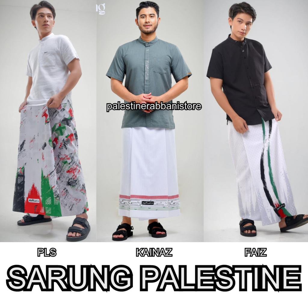 Sarung Rabbani Palestine Terbaru Warna Hitam Putih Dewasa - Sarung Palestine Style Rabbani Terbaru 2