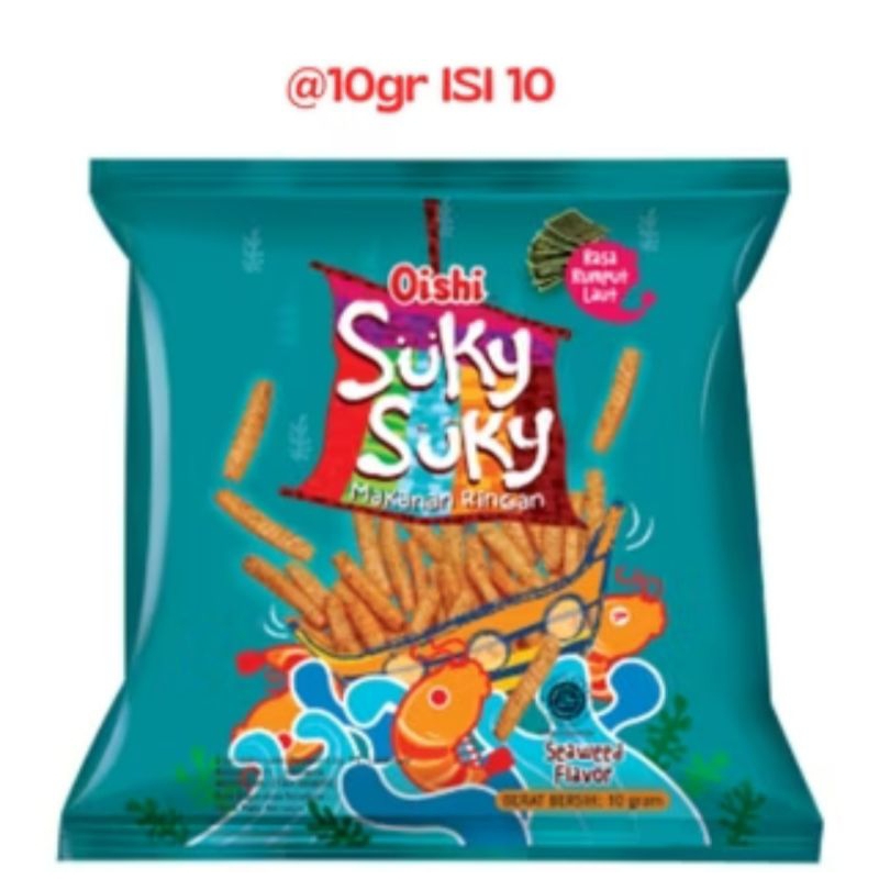 

Oishi Suky Suky Rasa Seaweed Rumput Laut Renceng Isi 10