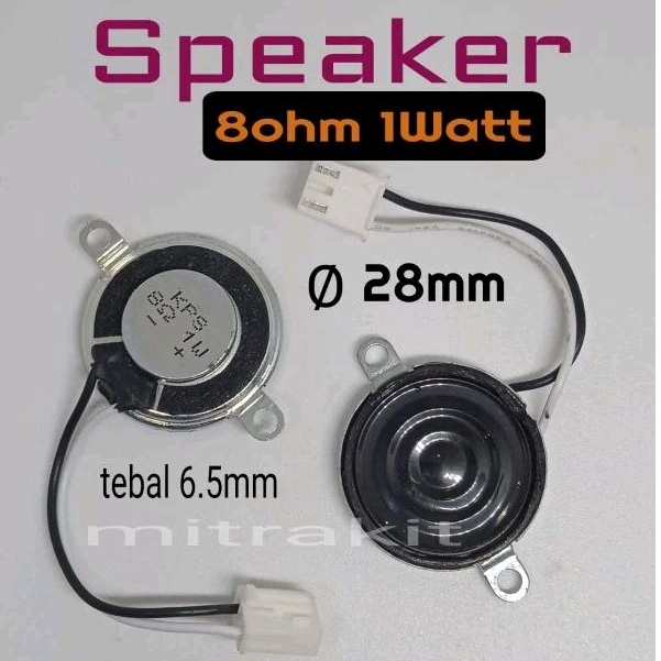 Speaker 8 ohm 1Watt speaker mini 1W 8ohm Diameter 28mm Tebal 6.5mm